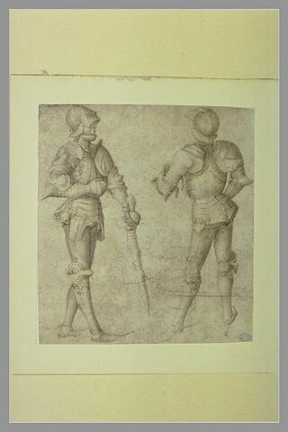 Deux chevaliers en armure, un de profil, l'autre de dos, image 1/1