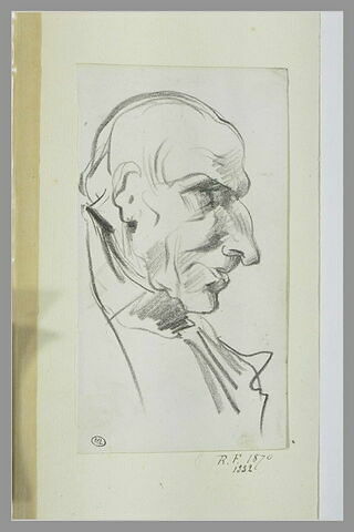 Caricature : profil d'homme au nez busqué