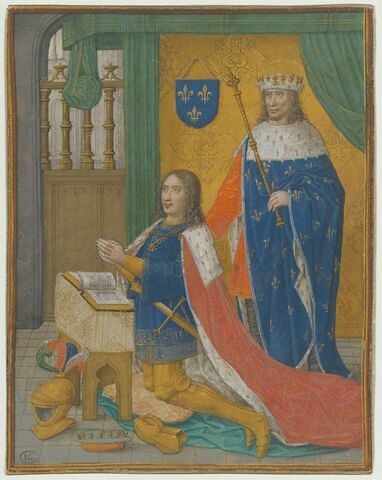 Saint Louis, roi de France, présentant Louis XII, roi de France, en prière, image 1/2