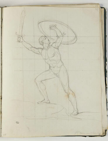 Homme nu armé, étude pour 'Léonidas aux Thermopyles', image 1/2