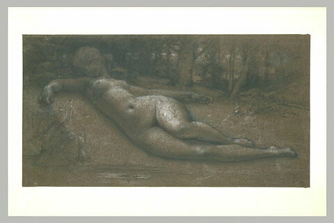 Femme nue, couchée sur l'herbe, image 1/1