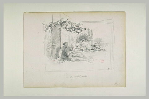 'Le gland et la citrouille' : homme assis sous un arbre, image 1/1