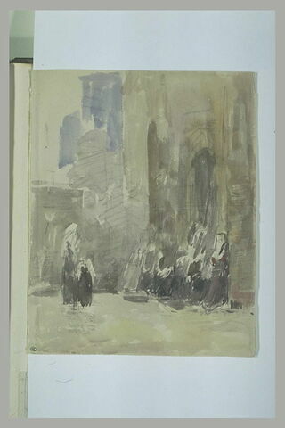 Femmes bretonnes à l'extérieur d'une église