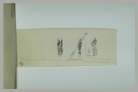 Quatre petites figures dont un homme portant une rame, image 1/1