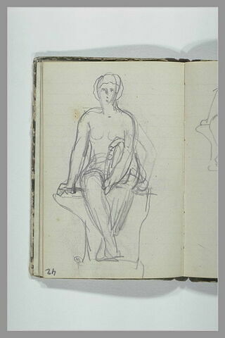 Femme nue assise sur un socle, image 1/1