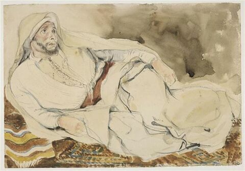 Arabe couché sur un tapis