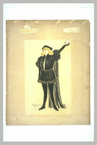 Portrait-charge de Sarah Bernhardt dans 'Hamlet', image 2/2