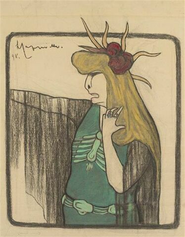 Portrait-charge de Sarah Bernhardt dans 'Médée', image 1/3