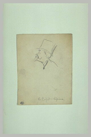 Le préfet Lepine de profil à gauche, coiffé d'un chapeau haut-de-forme, image 1/1