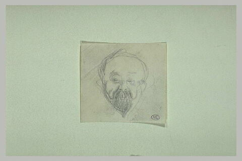 Tête d'homme, de face, avec moustache et barbiche, image 1/1