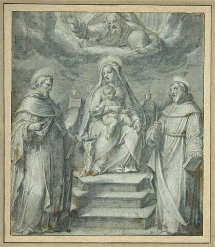 Dieu le Père, la Vierge à l'Enfant entre saint Dominique et saint François