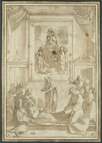 Saint François se faisant placer sur un lit de cendres, image 1/2