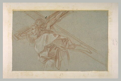 Saint moine portant un grand crucifix sur les épaules, image 1/1