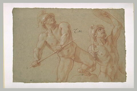 Deux hommes nus, casqués, image 1/1