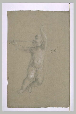 Enfant nu, volant, tourné vers la gauche, image 2/2
