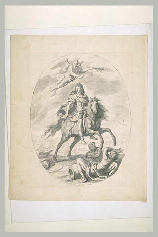 Louis XIV à cheval, couronné par une Victoire