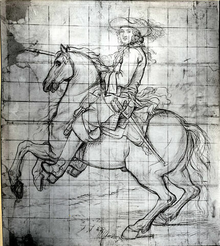 Louis XIV à cheval, tourné vers la gauche, image 1/1