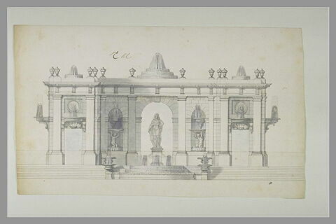 Pavillon avec statue royale et fontaines, image 1/1