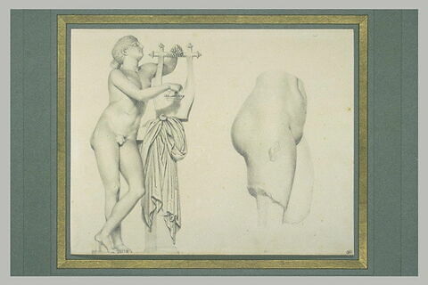 Apollon lycien et fragment de torse féminin antique, image 1/1