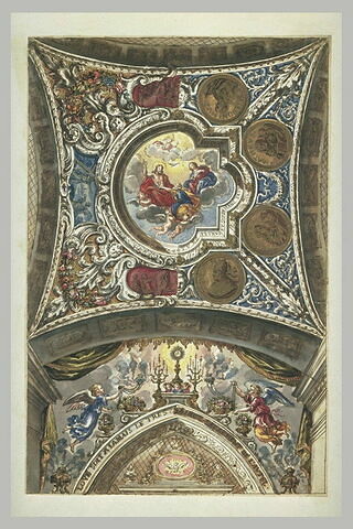 La Tradition des clefs à saint Pierre, étude pour le plafond d'une chapelle