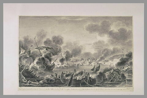 Quatrième vue du combat de Tchesmé, 1770