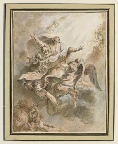 L'apothéose de saint Louis, roi de France, porté par des anges, image 1/2
