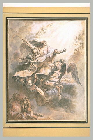 L'apothéose de saint Louis, roi de France, porté par des anges, image 2/2