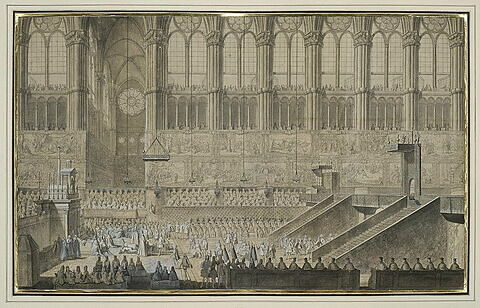 Le roi Louis XV prosterné devant l'autel, le jour de son Sacre, image 1/1