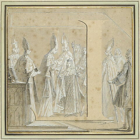 La lettre L, inversée, dans la scène de Louis XV recevant le sceptre royal