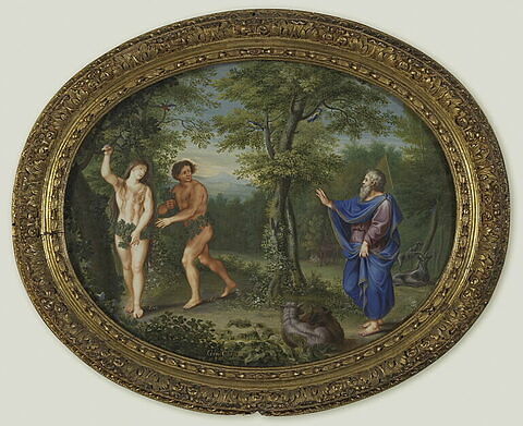 Dieu apparait à Adam et à Eve après le péché