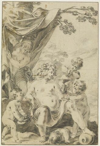 Bacchus, Ariane et quatre putti, image 1/2