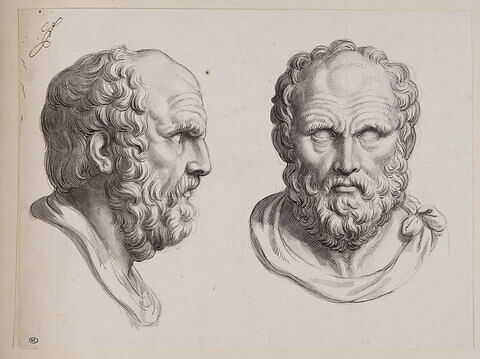 Deux têtes de philosophe antique dites de Diogène