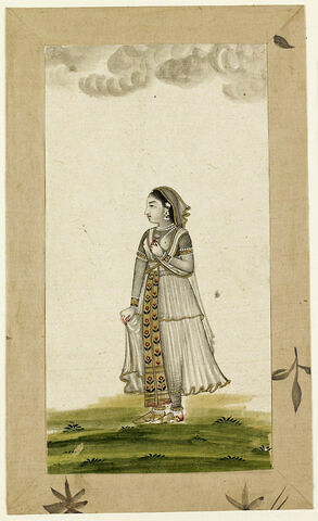Jeune indienne tenant une fleur, image 1/1