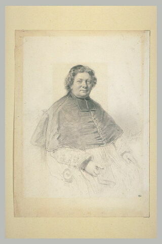 Portrait d'un évêque, assis, tenant un livre de la main droite, image 1/1