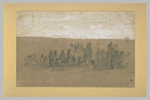 Halte d'une caravane dans le désert près du Caire, image 1/1