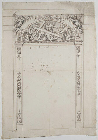 Encadrement sculpté avec relief : le Christ et Sainte Véronique, image 1/2
