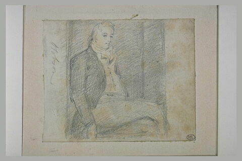 Portrait de William Hobson assis, de profil vers la droite