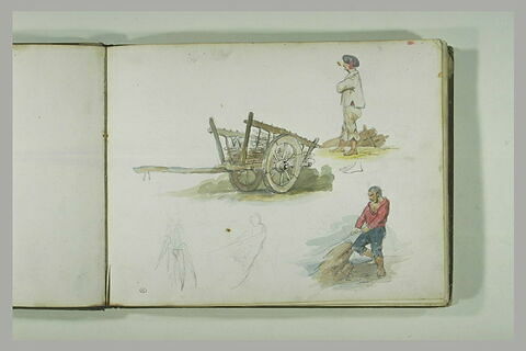 Chariot et pêcheurs