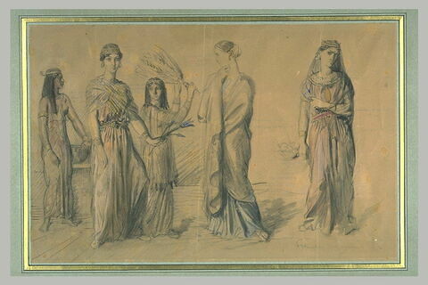 Cinq femmes en costumes orientaux, image 1/1