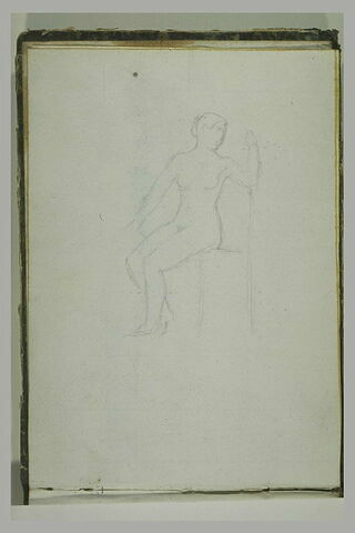 Etude de femme nue, assise sur une chaise, image 1/1