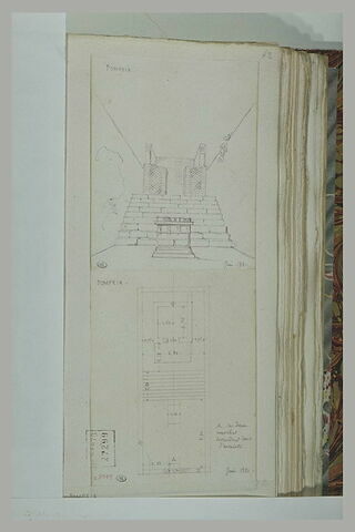 Pompei : ruines d'un édifice à escalier ; Pompéi : plan