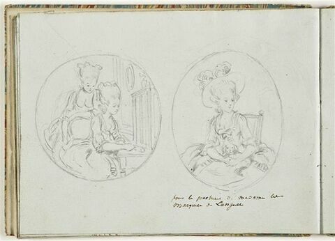 Deux jeunes femmes ; portrait de la marquise de Langeac, image 1/2