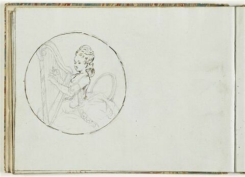 Jeune femme jouant de la harpe, image 1/2