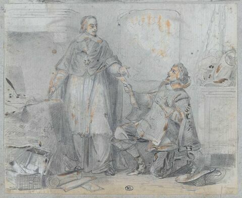 Les Trois Mousquetaire : Richelieu remettant un pli à un mousquetaire