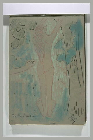 Femme nue, debout, levant le bras droit ; bras droit, image 2/2