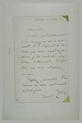 1896, sans lieu, d'Emile Zola à Schuffenecker, image 2/2