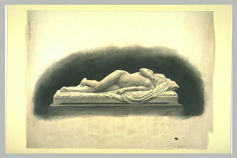 Etude pour une statue de femme nue, étendue sur un lit