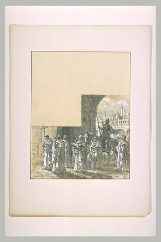 Prêtre et moines accompagnant le chevalier chrétien Patrice, image 1/2