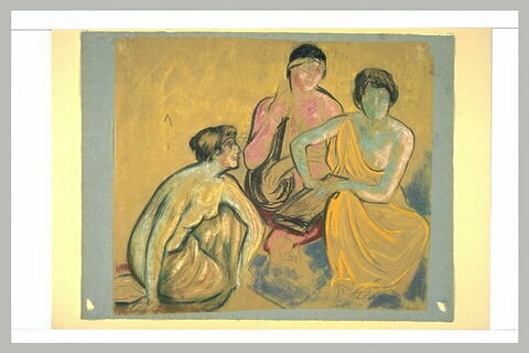 Trois femmes assises jouant de la musique, image 1/1