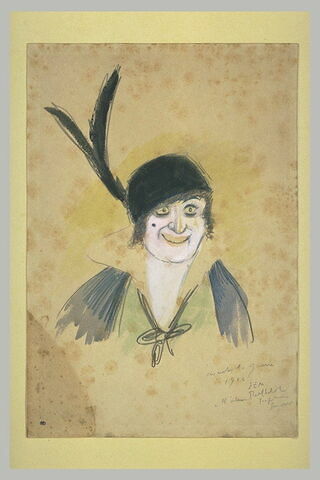 Portrait de femme au chapeau à plumes, image 1/1